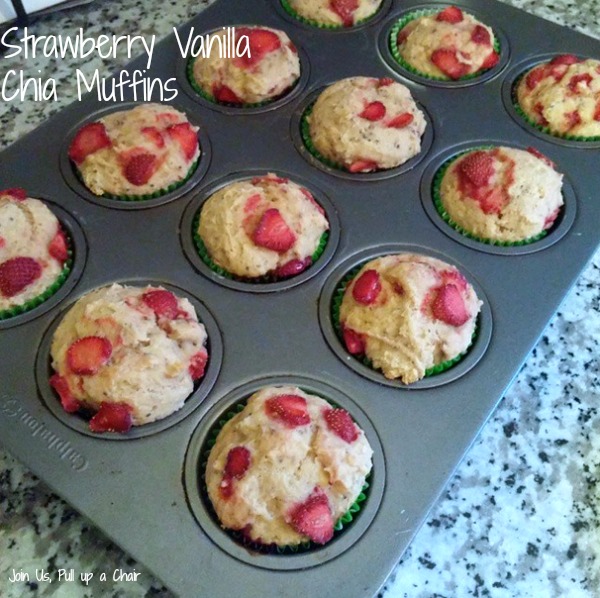 Strawberry Vanilla Chia Muffins | Join Us, Pull up a Chair