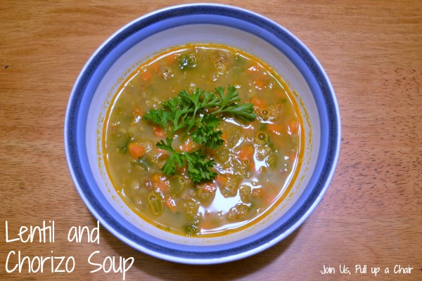 Lentil & Chorizo Soup | Join Us, Pull up a Chair
