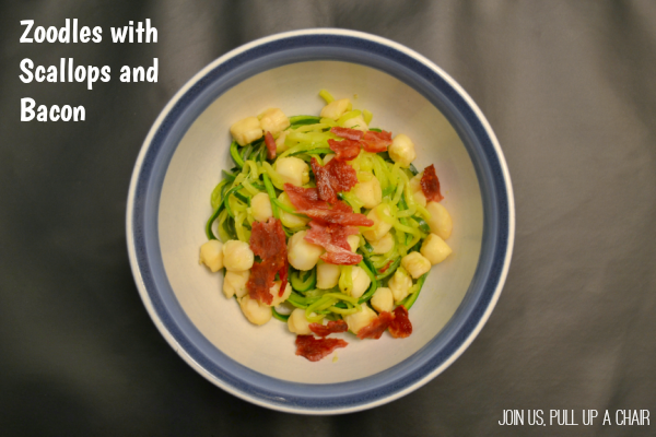 Zoodles with Scallops and Bacon | Join Us, Pull up a Chair 